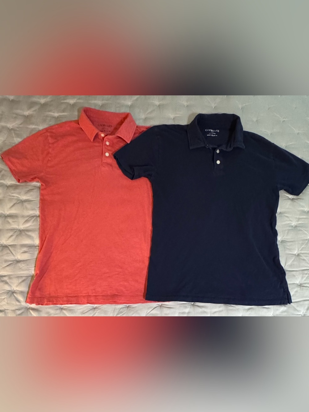 2 Boy’s Crewcuts Slub Cotton Jersey Polos (XL)
